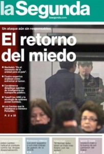 Portada La Segunda del día martes 9 de septiembre 2014